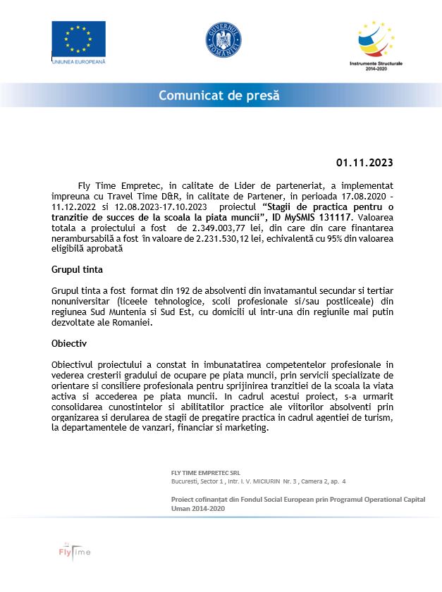 comunicat de presa