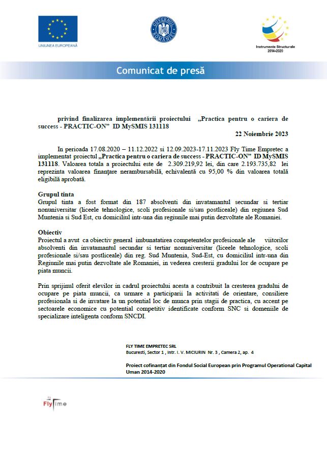 comunicat de presa